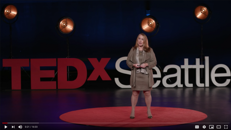 Jane Roskams on TEDX stage